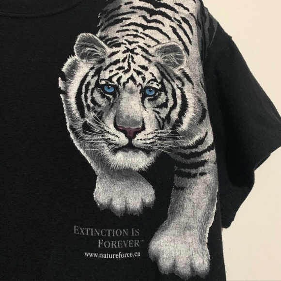 3/$30 𝅺Extinction is Forever animal rights Tiger front and back graphic T shirt - Picture 6 of 7